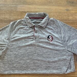 Florida State Heather Gray Polo with Embroidered Logo